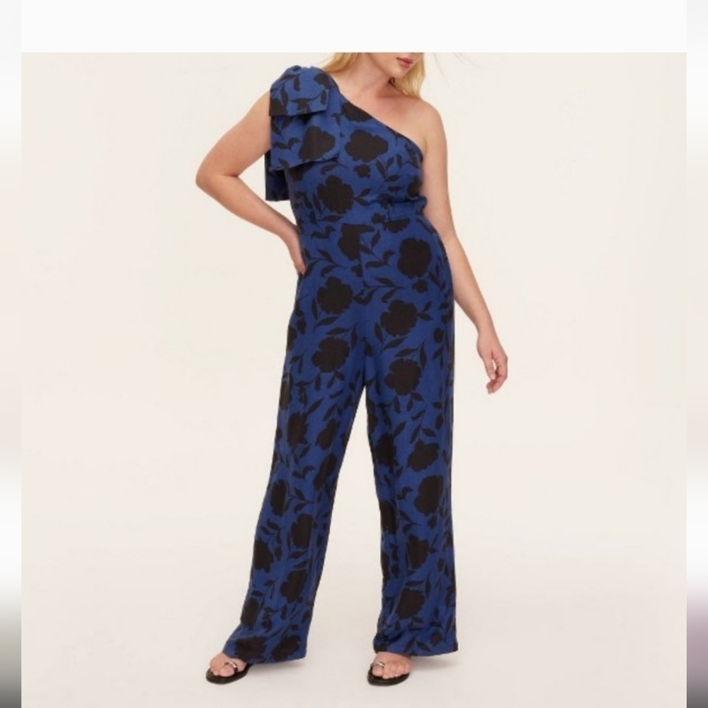 Kate Spade Navy and Black Floral Jumpsuit